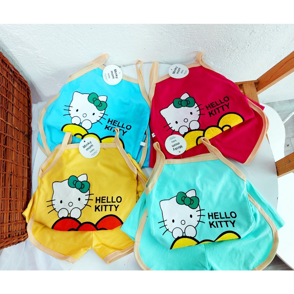 [HOTTREND] BỘ HAI DÂY HELLO KITTY CHẤT COTTON MỀM MÁT SIÊU ĐÁNG YÊU CHO BÉ. VIDEO THẬT. BIBO BABY SHOP