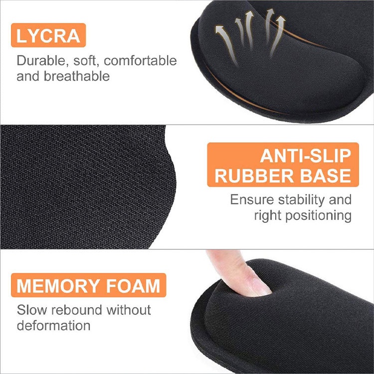 Đệm Kê Cổ Tay Sử Dụng Cho Chuột Và Bàn Phím Máy Tính Bằng Xốp Memory Foam Chống Trượt Tiện Dụng