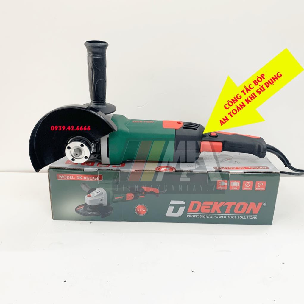 Máy mài góc 150mm chính hãng Dekton Model DK-AG1750 , công suất lớn 1750W , công tắc bóp, 2 vòng bi NSK , giá tốt