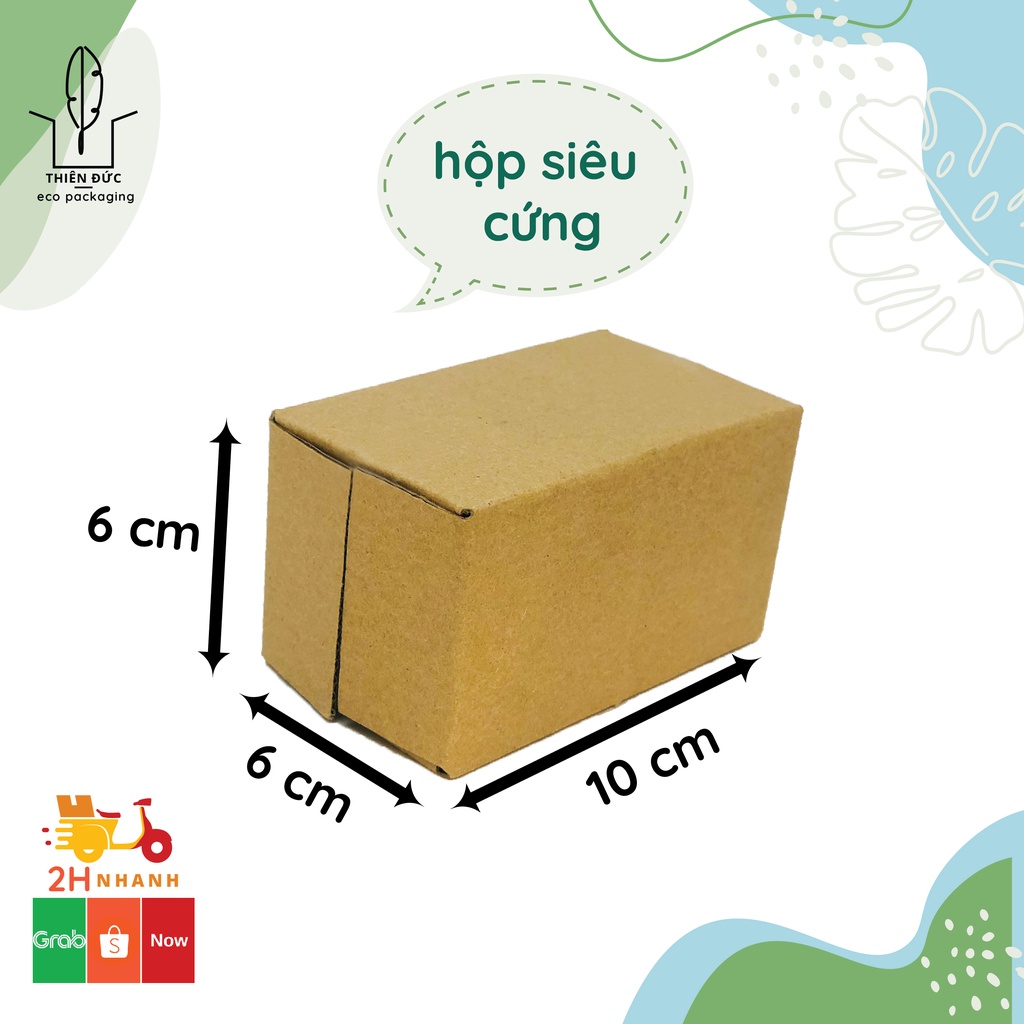 Combo 100 hộp giấy 10x6x6 cm rất cứng cỡ nhỏ giá rẻ - bao bì xanh/thùng giấy đựng phụ kiện, linh kiện, lọ nhỏ...