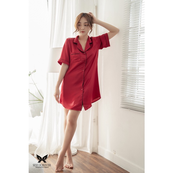 Sexy Forever Váy Ngủ pyjama Lụa Rosa