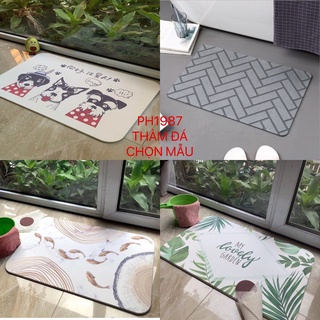 Thảm đá siêu thấm hút Nhật Bản, Thảm chùi chân nhà tắm hút nước, Thảm lau chân cứng chống trơn trượt