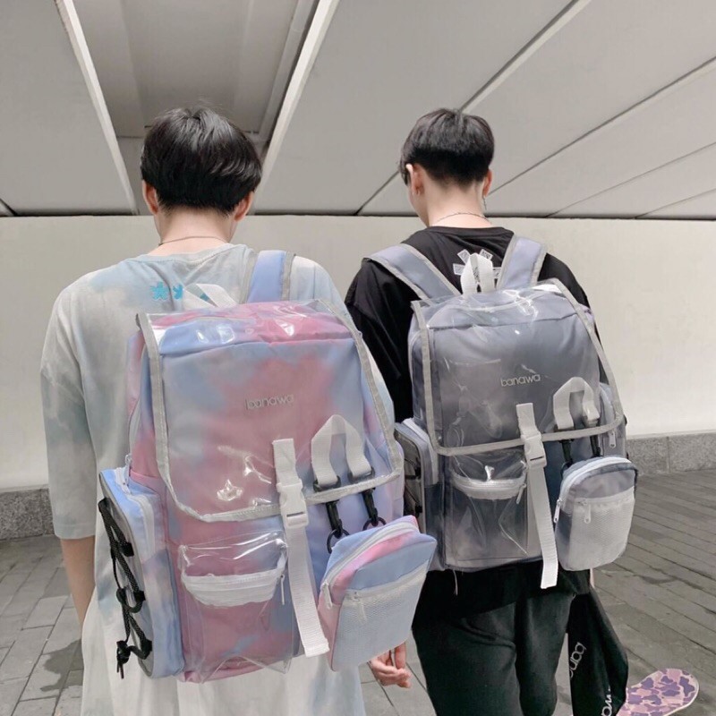 Balo Banawa 3 màu loang - Tie Dye See Thru Backpack - HÀNG CHUẨN SHOP