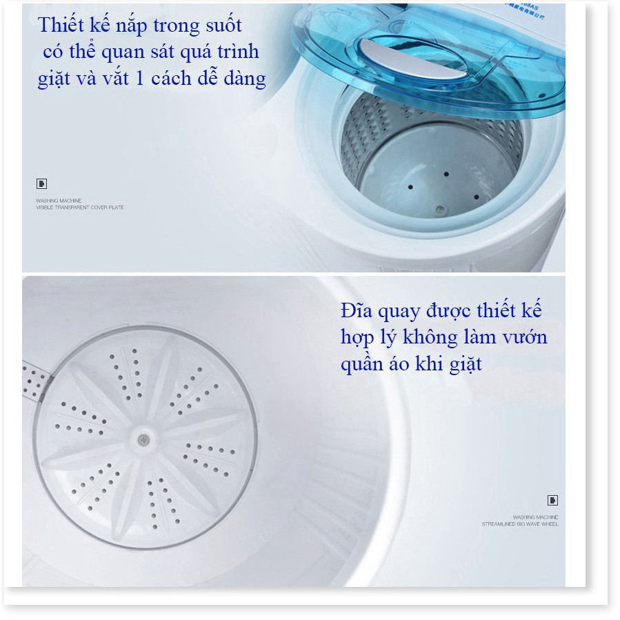 Signal💖  Máy giặt quần áo mini 2 ngăn có tia UV diệt khuẩn XPB45