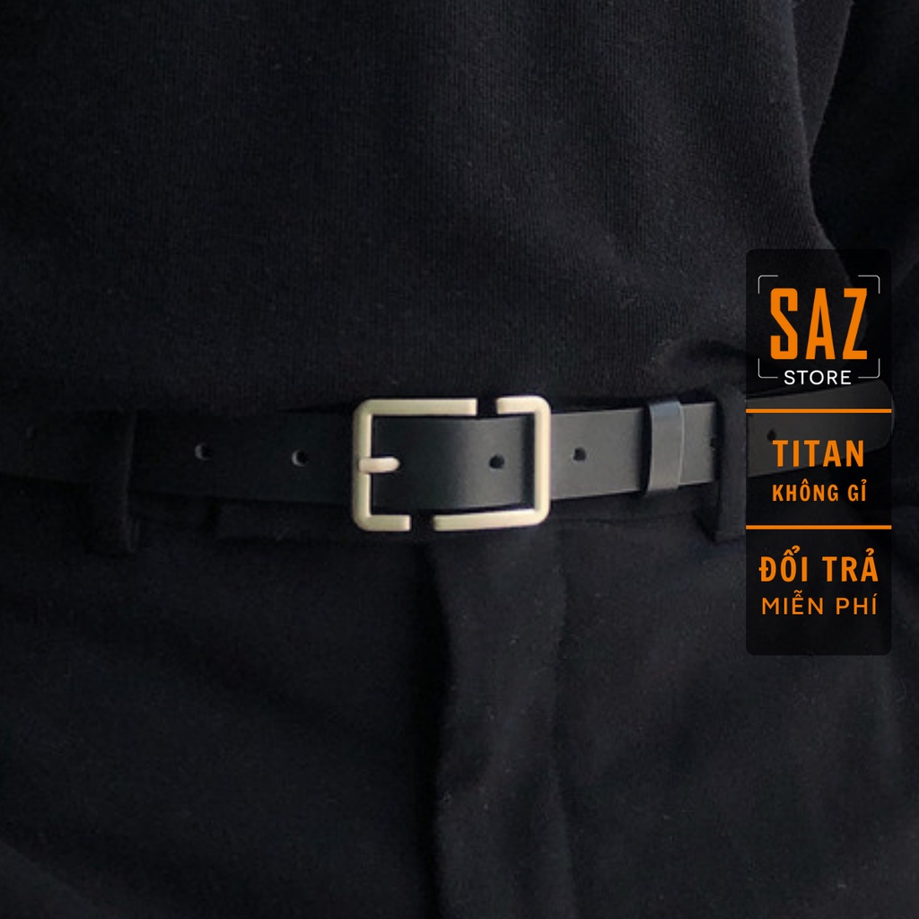 Thắt lưng nam nữ Ulzzang thời trang Hàn Quốc bản nhỏ 2.3cm - 2.8cm, dây nịt lưng cá tính hình vuông SAZ - Bbelt