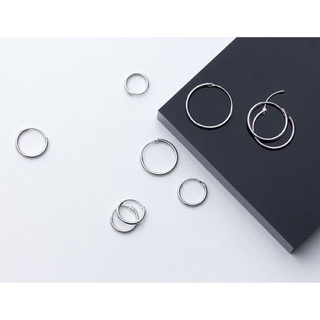 Khuyên tai bạc tròn báic trơn size 14mm