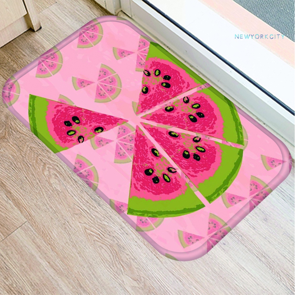 Thảm Chùi Chân Chống Trượt Thấm Hút Tốt In Họa Tiết Dưa Hấu / Hoa Xinh Xắn Kích Thước 40