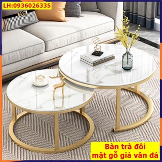 Bàn trà sofa mặt gỗ bền đẹp - Bàn trà đôi thông minh