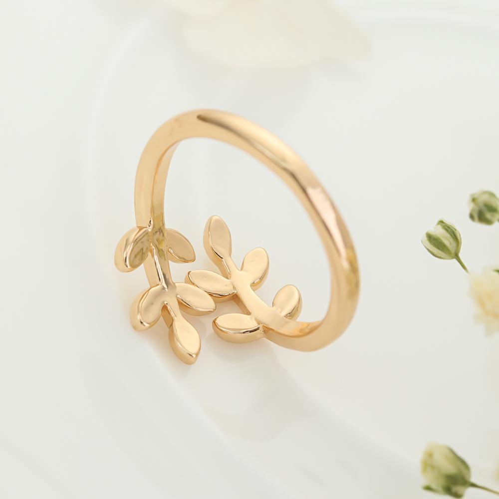 ESPO Nhẫn Đan Len Hình Chiếc Lá Có Thể Điều Chỉnh Kích Cỡ