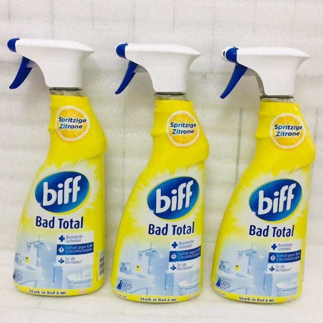 Bình Xịt Tẩy Rửa Đa Năng Biff 750ml - Làm Sạch Nhà Vệ Sinh, Nhà Tắm, Diệt Sạch 99,9% Vi Khuẩn