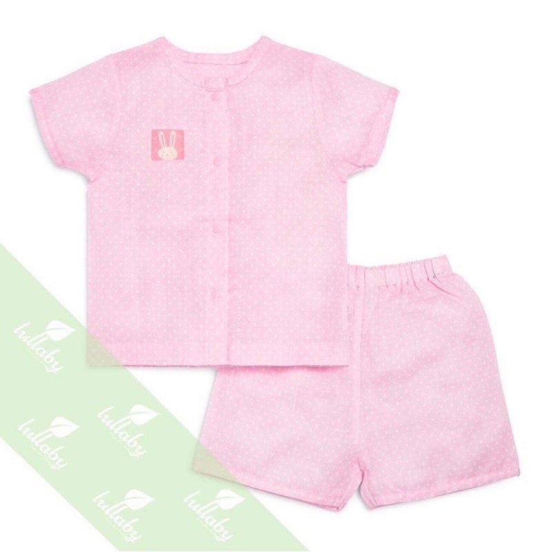 bộ cộc tay bổ nẹp bé gái vải xô lullaby