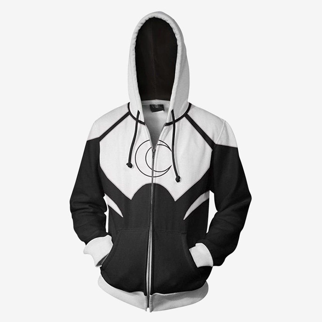 Moon Knight Mới Áo Khoác Hoodie Phối Khóa Kéo Hóa Trang Kỵ Sĩ Mặt Trăng Cho Halloween