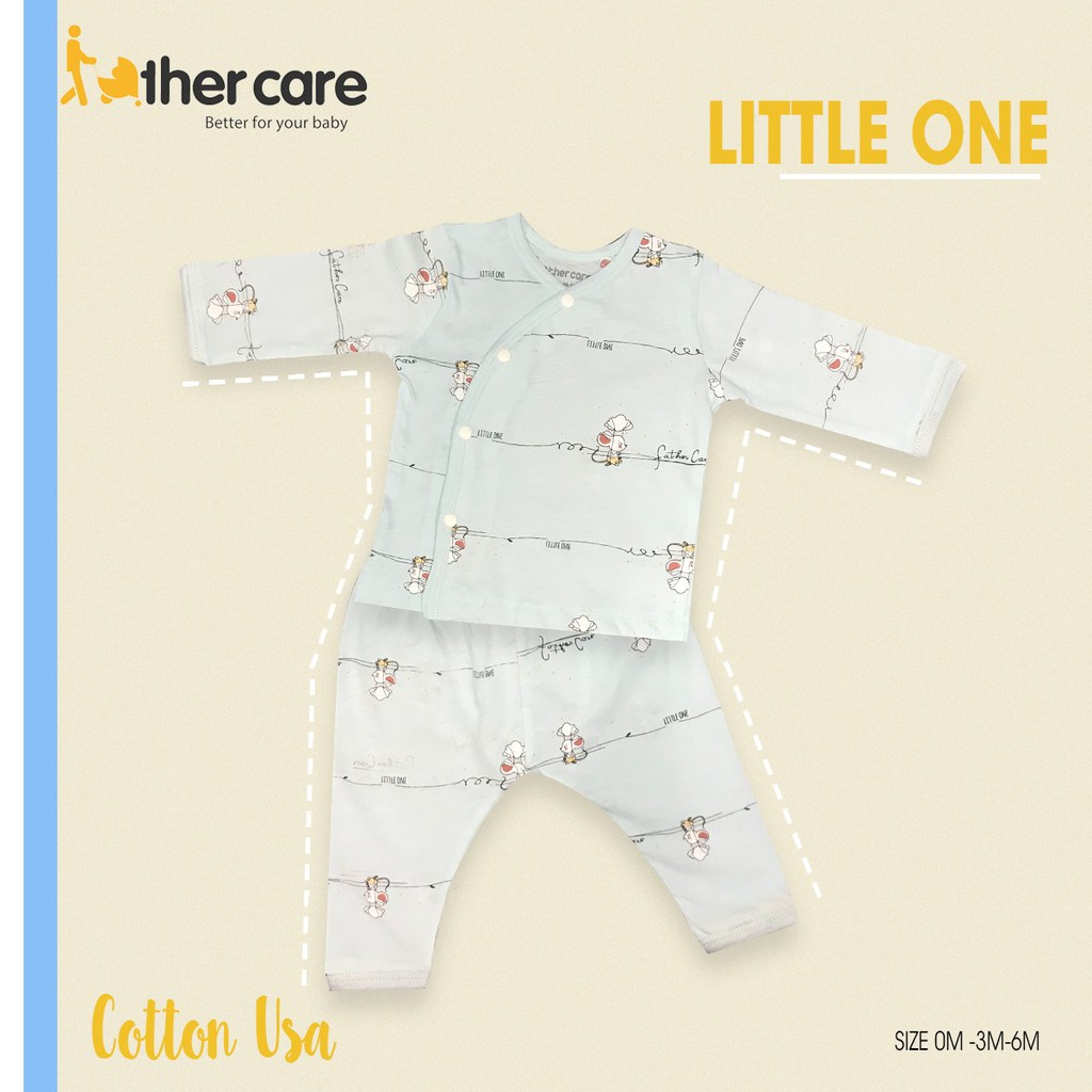 Bộ Quần Áo sơ sinh DT FatherCare Cài Lệch - Chuột Little One FC813