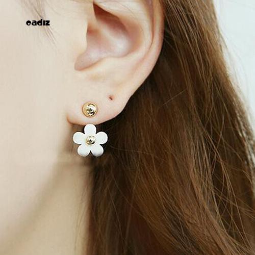 Hoa tai xi vàng hình hoa 2 mặt thiết kế hợp thời trang