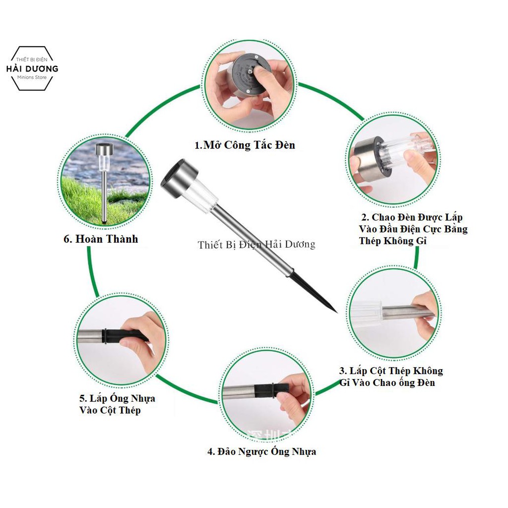 Đèn Cắm Đất Năng Lượng Mặt Trời Trang Trí Sân Vườn TN334  - pin 600mAh