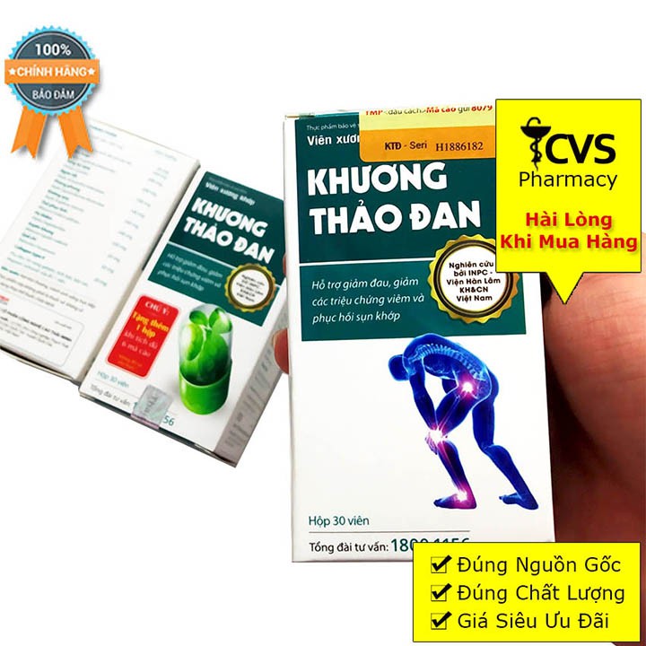 Khương Thảo Đan - Viên xương khớp hỗ trợ giảm đau, tái tạo, tăng tiết dịch ổ khớp và phục hồi sụn khớp