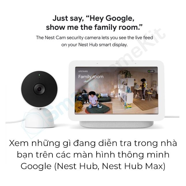 Google Nest Cam Indoor Wired Gen 2 - Camera an ninh trong nhà, Full HD 1080p