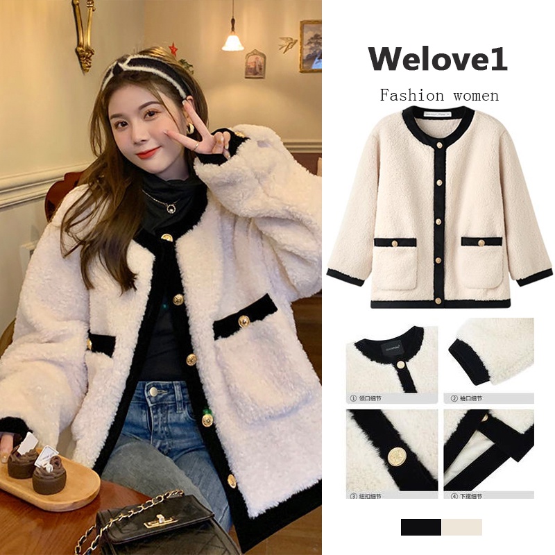 Áo Khoác Len Lông Cừu Dày Dặn Phong Cách Hàn Quốc Thời Trang Mùa Đông Mới Chất Lượng Cao Cho Nữ