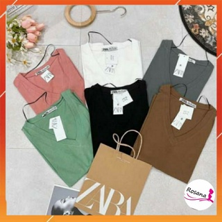 Áo thun nữ trơn tay ngắn Áo phông trơn cổ tim Zaza Chất Cotton thoáng mát