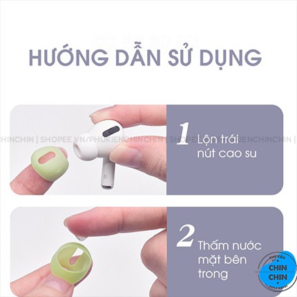 2 Nút Cao Su Silicon Siêu Mỏng Bọc Tai Nghe Apple Airpods Pro Đóng Được Nắp Dock - Phụ Kiện Chin Chin