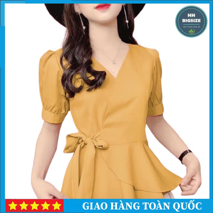 Áo Bigsize Kiểu Peplum Cột Nơ Che Bụng