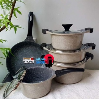 [Có Video] Chảo đá, Nồi đá thân cao, quánh chống dính Lock&Lock dòng Stone 7 nhiều size lựa chọn
