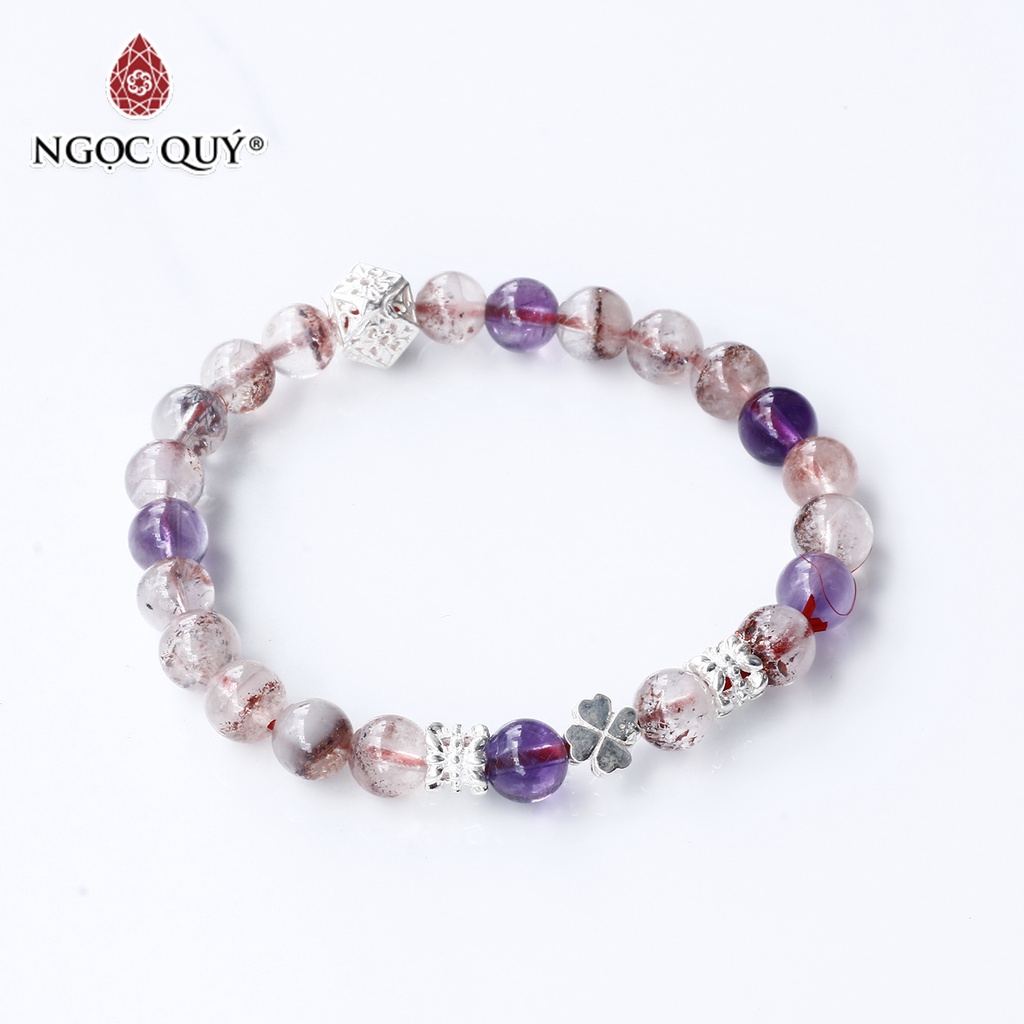 Vòng SS phối charm cỏ 4 lá bạc - Ngọc Quý