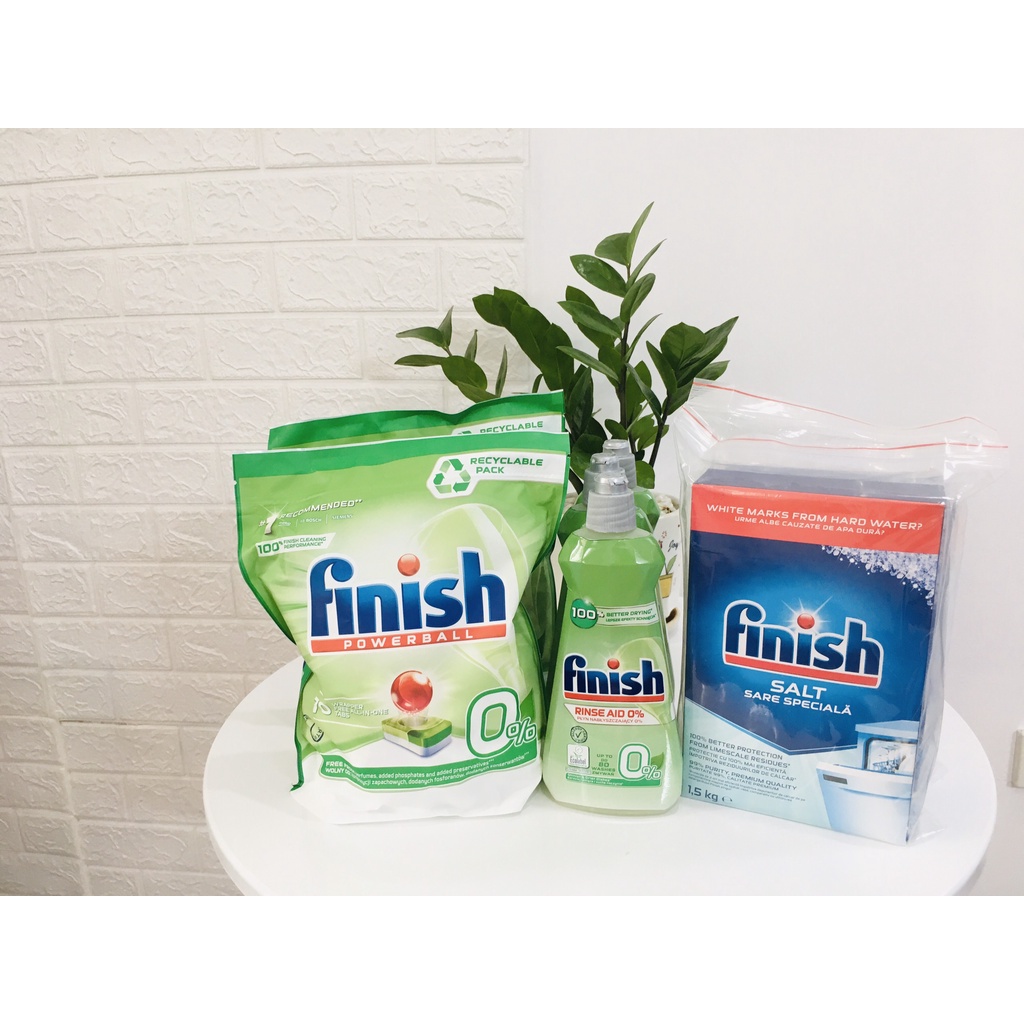 Viên rửa bát Finish Eco 0% hữu cơ sinh học, an toàn sức khỏe - Nhập khẩu chính hãng- Túi 70v