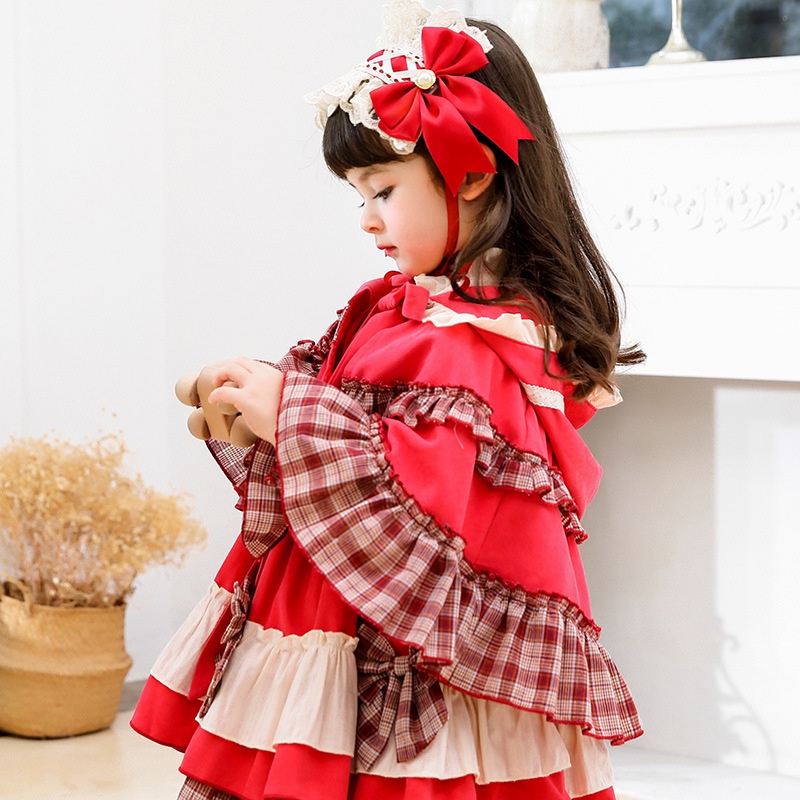 Áo choàng cô bé quàng khăn đỏ phong cách lolita mới cho bé gái 2021