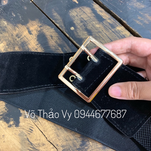 Đai váy nhung bản 4.5cm, hàng 6 lỗ