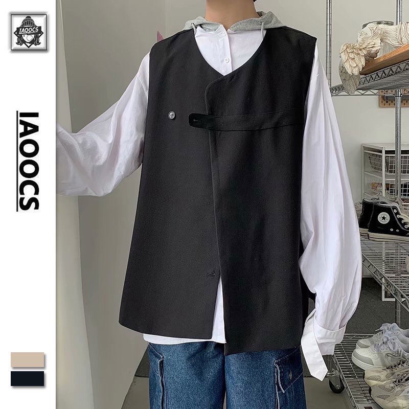 _Áo khoác gile khuy cài unisex