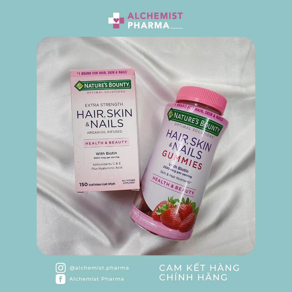 NATURE'S BOUNTY HAIR, SKIN & NAILS WITH BIOTIN NHẬP KHẨU CHÍNH HÃNG MỸ