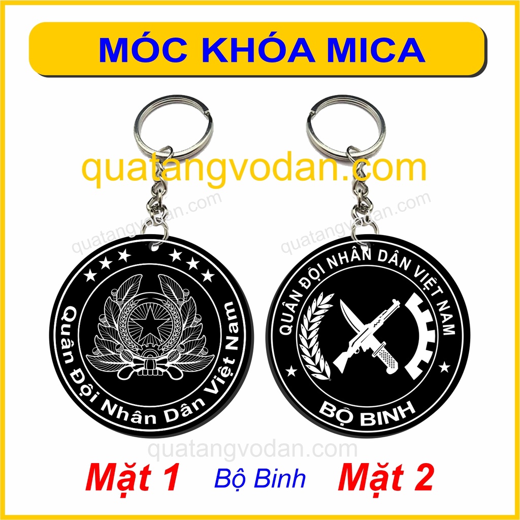 Móc khóa mica logo QĐ