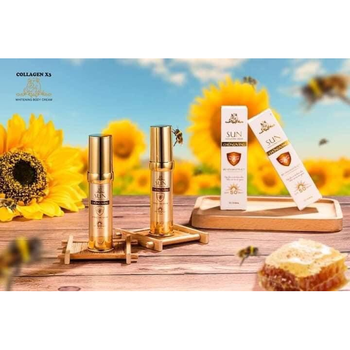 [Chính hãng] Kem chống nắng nọc ong Collagen X3 Mỹ phẩm Đông Anh