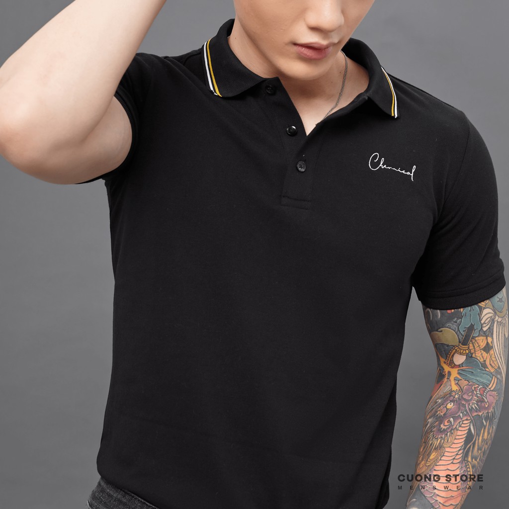 Áo polo nam cổ phối viền thêu chữ CHEMICAL 2101059 chất cotton cao cấp, dày dặn, chuẩn form - CUONG STORE | BigBuy360 - bigbuy360.vn