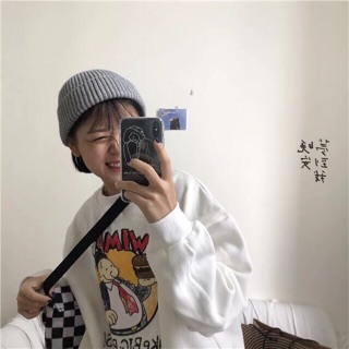 [Sẵn TRẮNG ] - áo sweater nỉ bông ulzzang