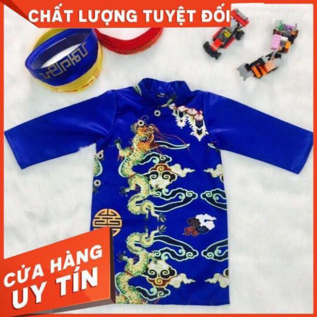 [GIÁ HỦY DIỆT] Áo dài cách tân bé trai mẫu 2019 màu xanh( ko quần, chưa tính mấn)