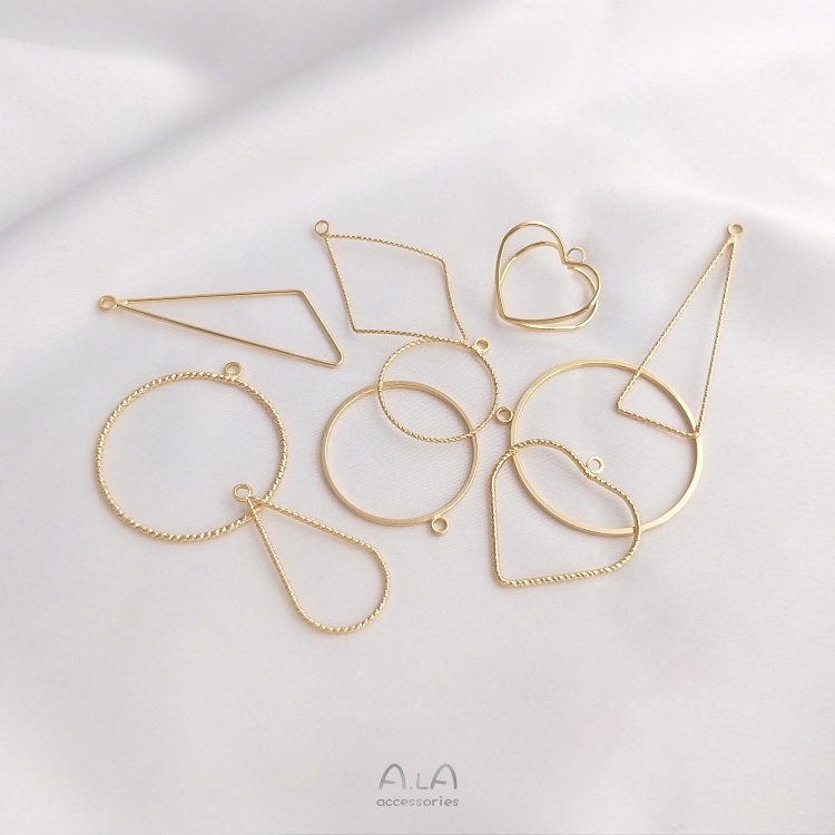 Bông Tai Mạ Vàng 14K Handmade Hình Tròn