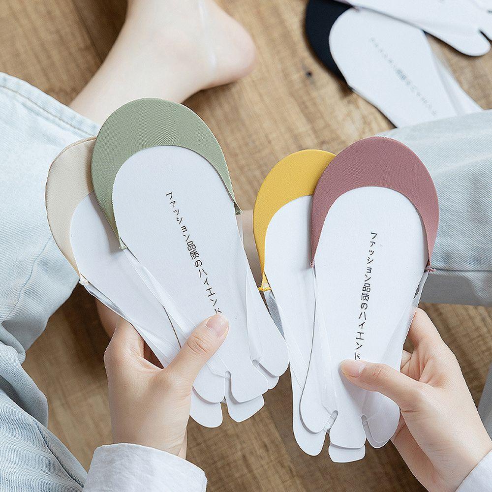 QQMALL Vớ Lụa Lạnh Cổ Thấp Màu Sắc Đơn Giản Thoáng Khí Thoải Mái Dành Cho Nữ