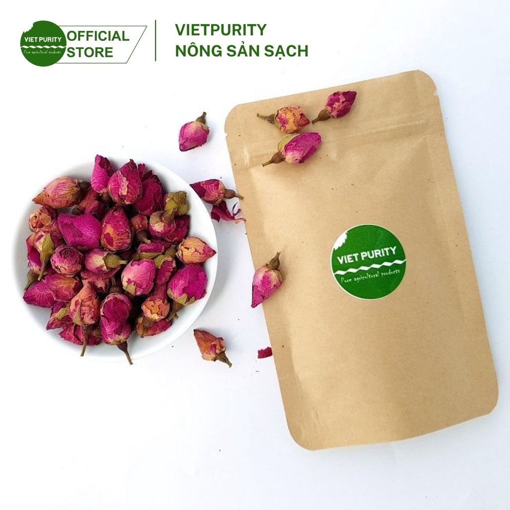 Trà hoa hồng Đà Lạt Vietpurity sấy khô 50g - detox thải độc, chống lão hóa