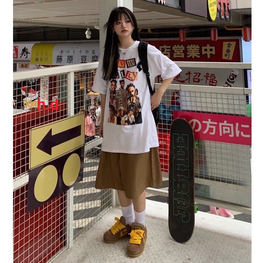 Áo thun unisex Áo sweater tay dài họa tiết MELLY cổ tròn tay bồng form thụng cá tính nam nữ mặc đẹp