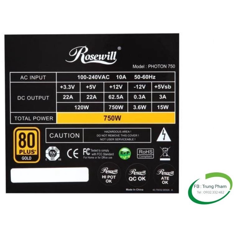 Dây modular cao cấp cho nguồn máy tính Rosewill