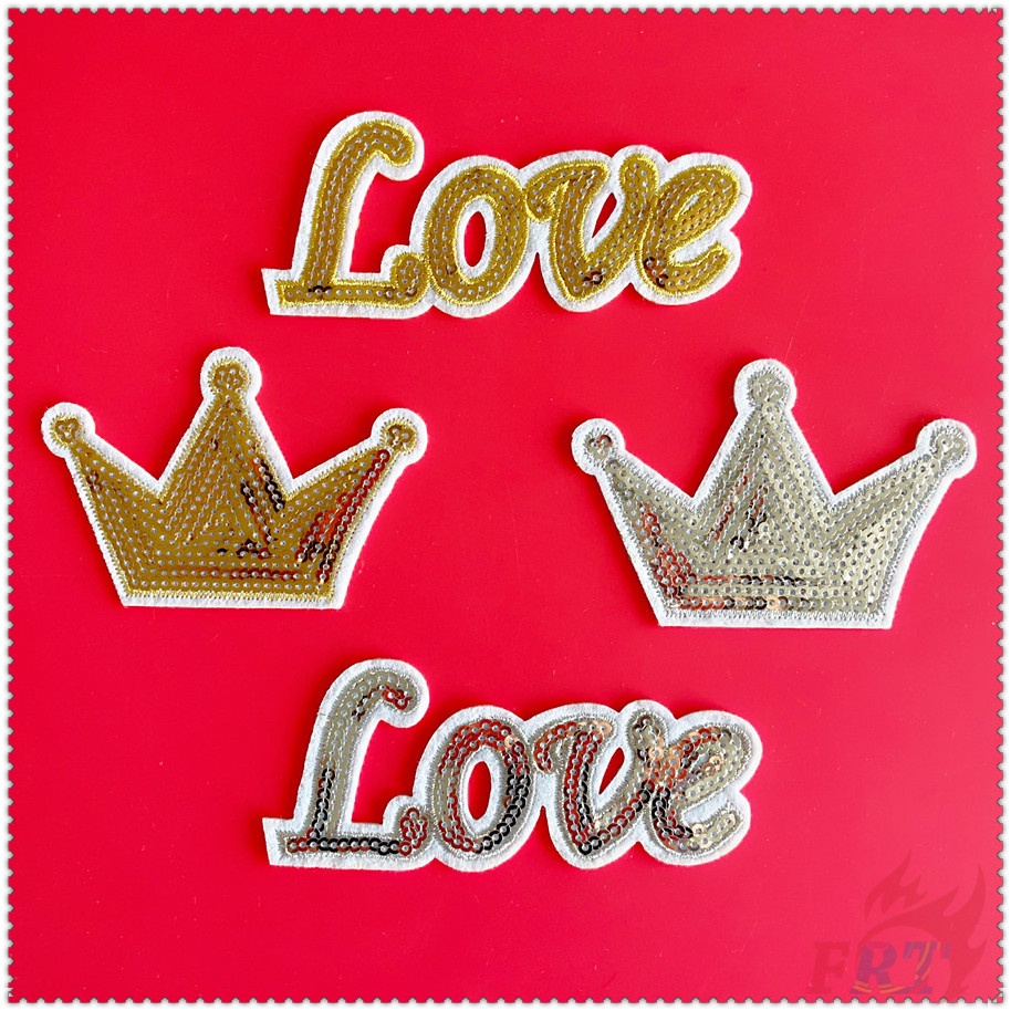 Miếng vá ủi quần áo hình trái tim vương miện