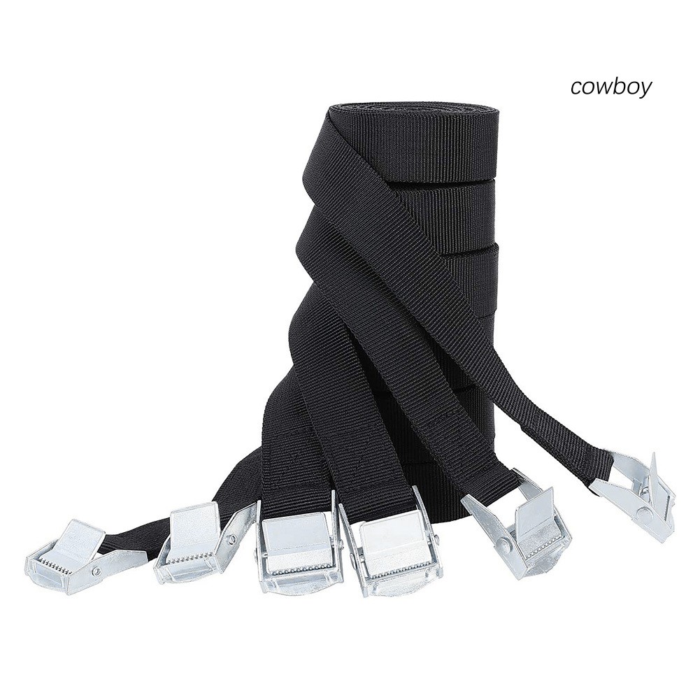 Set 6 Dây Đai Buộc Hành Lý 250cm Có Thể Điều Chỉnh Tiện Dụng