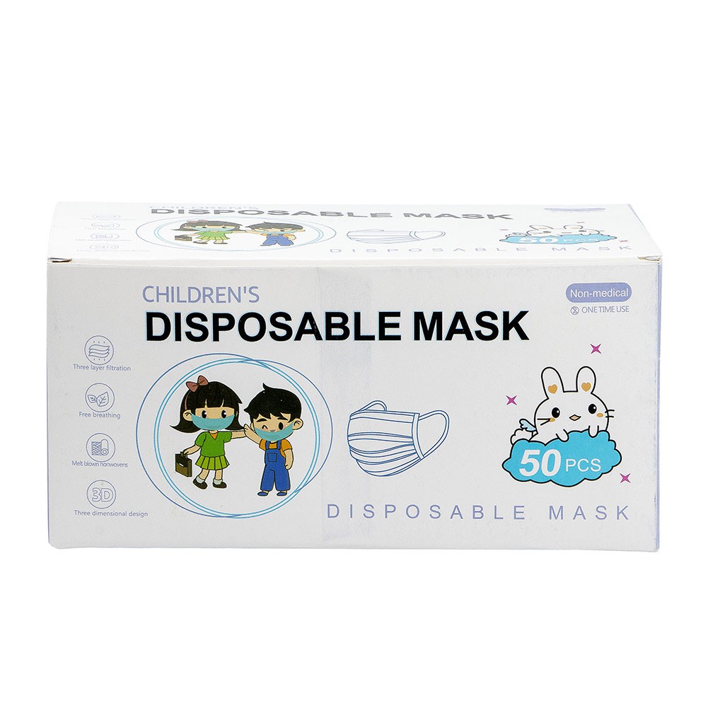 HW Hộp 50 Cái - Khẩu Trang Tế Trẻ Em Kid Mask Hình Siêu  3 Lớp Dễ Thương Dành Cho Bé