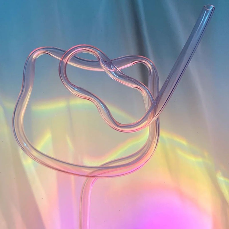 Ống Hút Nhựa PVC Dùng 1 Lần Hình Hello Kitty Dễ Thương