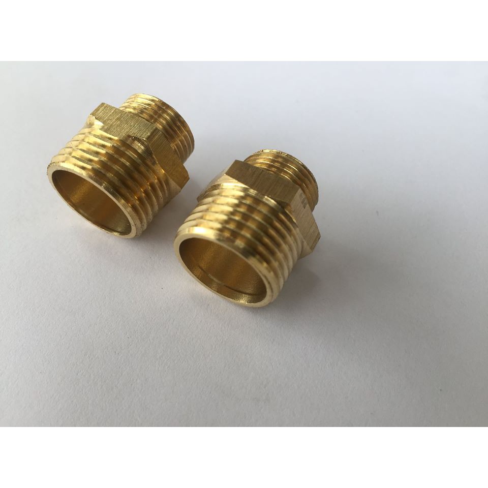 2 chiếc kép đồng ren ngoài 21mm-16mm