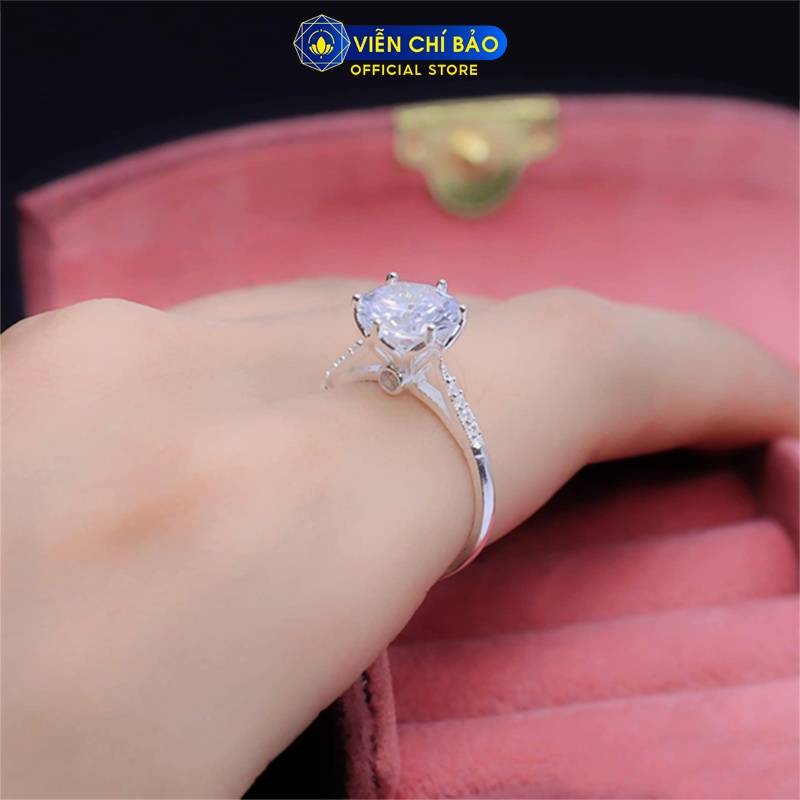 Nhẫn bạc nữ đính đá Nice chất liệu bạc S925 thời trang phụ kiện trang sức nữ thương hiệu Viễn Chí Bảo N400495