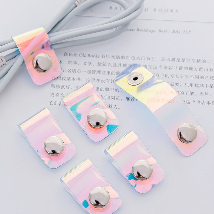 Mới Set 5 Dây Quấn Cáp / Tai Nghe Màu Laser Tiện Dụng