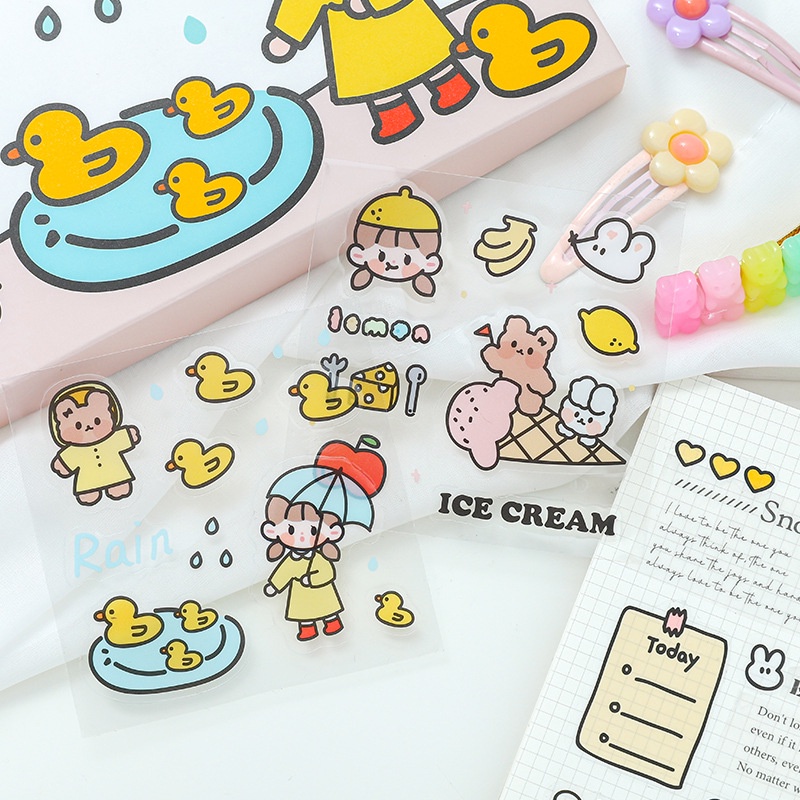 Bộ 100 Miếng Dán PVC Họa Tiết Dễ Thương Trang Trí Sổ Tay/ Album Ảnh Độc Đáo